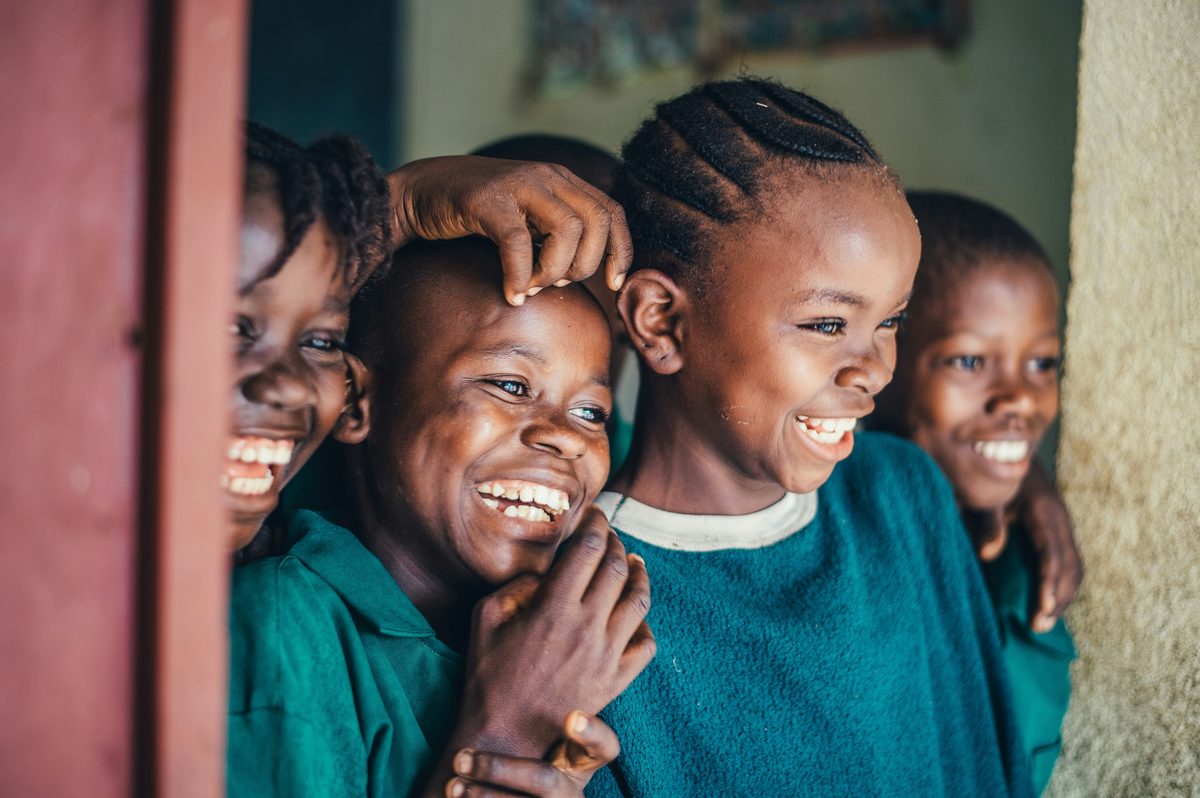Students laughing together